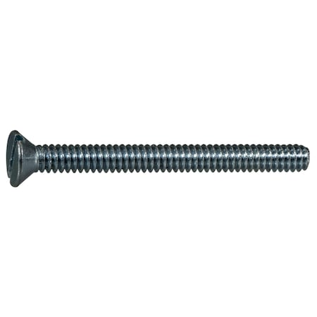Midwest Fastener #10-24 x 2 in Slotted Flat Machine Screw, Zinc Plated Steel, 40 PK 60946